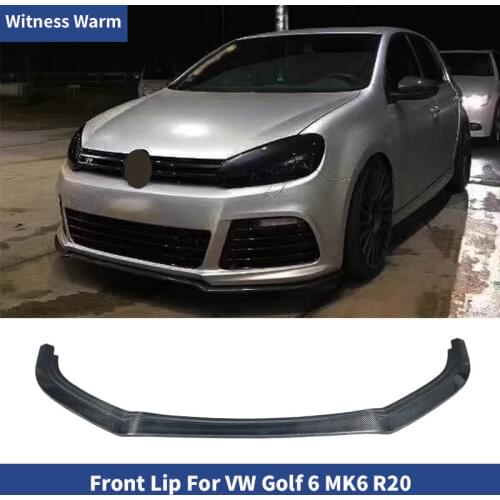 Carbon Fiber Car Front Bumper Lip Spoiler Fit For Volkswagen Golf 6 MK6 R20 2009 - 2013 Front splitter car body kit