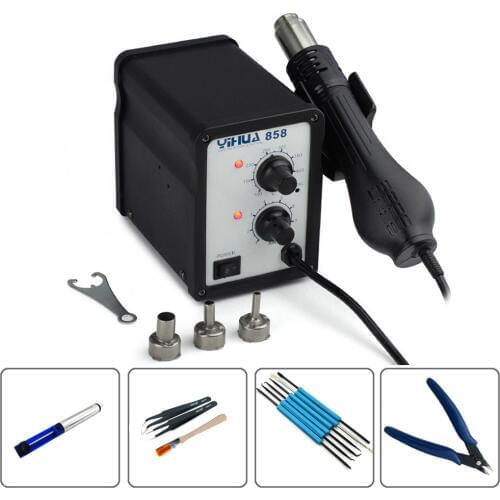 YIHUA 858 SMD Rework Solder Station Hot Heat Gun Can Adjust The Temperature The Warm Air Pressure Gun Electronic Gesoldering