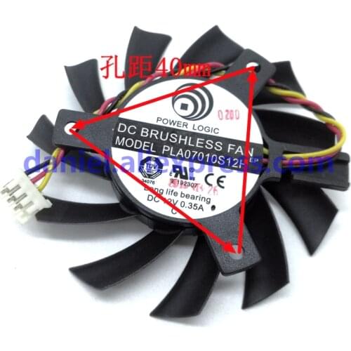 PLA07010S12H 0.35A 6.5 cm diameter hole spacing 4.0 cm graphics card fan