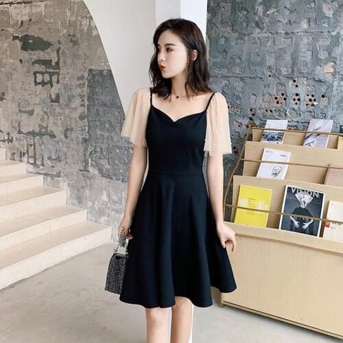 Dress Women A-line Mesh Spliced Temperament Skinny Tunic Female Trendy Party Pleated Stylish Lady Summer Dresses Plus Size 3XL