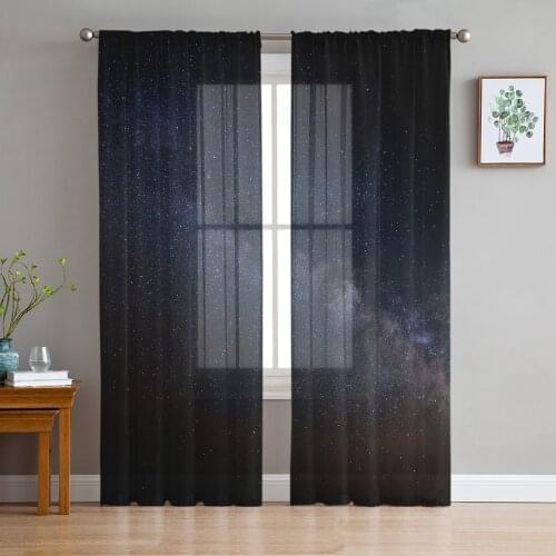 Bedroom Sheer Curtains Starry Sky Simple Living Room Kitchen Window Curtains Garden Terrace Balcony Bedroom Sheer Curtains