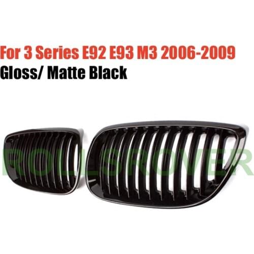 ROLLSROVER Front Bumper Grille Grill For 3 Series E92 E93 M3 2006-2009 Single Slat Car Styling