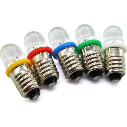 E10 Screw Lamp Light Beads DC 12V Indicator Bulb Indicator / Warning Light / Signal LED Bead 10pcs/lot