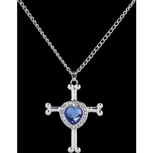 Blue Crystal Inlay Heart On Cross Cremation Jewelry Ashes Pendants for Pet/Human Keepsake Memorial Urn Necklace Jewelry 2019