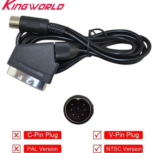 V-Pin Plug NTSC US Scart Cable Audio Video AV Cable for SEGA Mega Drive for Genesis 1