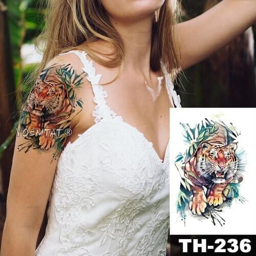 Waterproof Temporary Tattoo Sticker Old school snake flower pattern animals Water Transfer body art flash fake tatoo