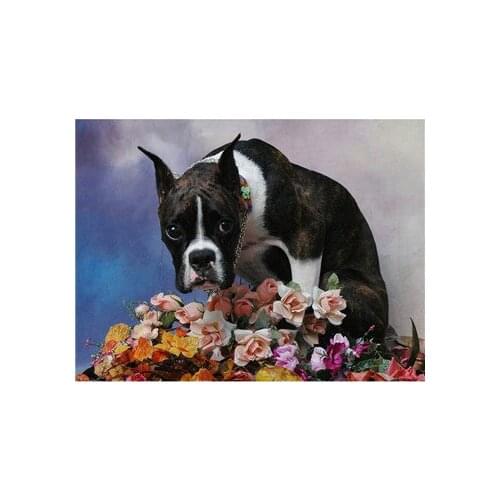 YIKEE diamond painting dogs and children Handmade Needlework DIY Diamond Embroidery Mosaic Rhinestone Picture y871