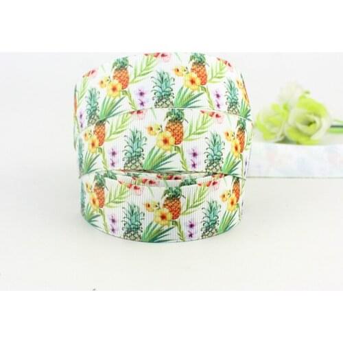 1-1/2" Cartoon Fruit pineapple printed grosgrain ribbon 38mm 10 25 50 yards wedding decorative ribbons gift wrap tapes