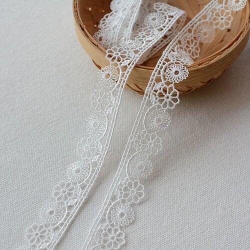 1 Meter Embroidery Lace Fabric Crafts Curtain Guipure 1.7cm Ribbon White Black Lace Trim Sewing Supplies encaje dentelle LA72