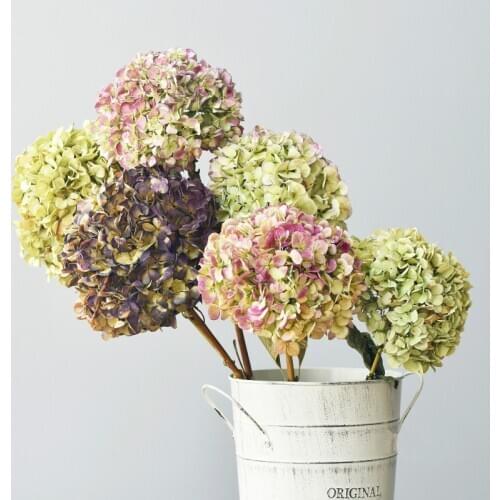 1pcs Eternal Preserved Flowers Autumn Hydrangeas Dried Flower Bouquets Natural Real Floral Home Decor