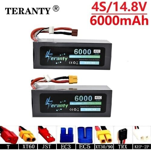 14.8v 6000maH 40C Rechargeable Batterry For RC Car Boat Drones Quodcopter Spare Parts 4s 6000mah 14.8v LIPO Battery T/XT60/JST