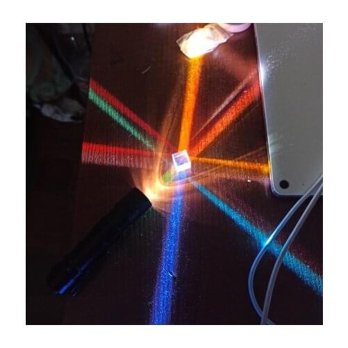 25MM Creative Gift Cubic Science Cube Mirror for Rainbow Light Photography with Hexahedral Prism Optical Experiment Instrument