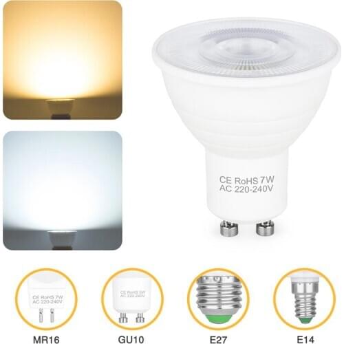 7W Spot Light 220V Led Cup Lamps Bulb Spotlights GU10 Home Energy Saving Cool White/Warm White Lighting Bulb Lamp Ceiling Lights