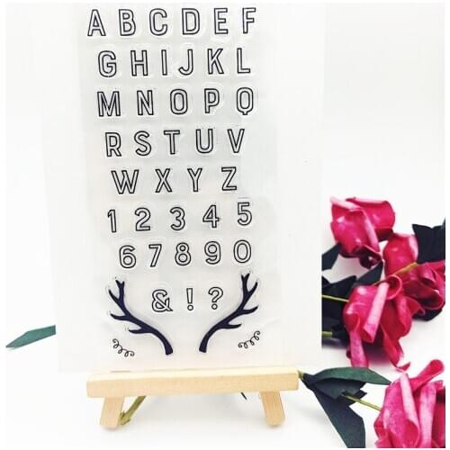 9*14CM Hot selling Deer head letters transparent clear stamp / silicone seal roller stamp DIY scrapbook album / card production