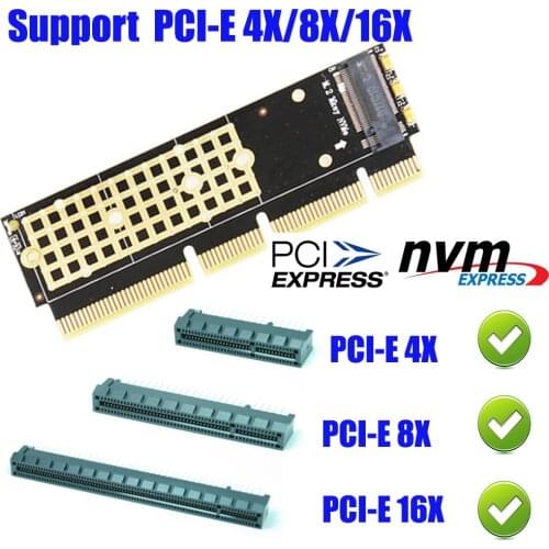 M.2 NGFF NVMe SSD TO PCIE 3.0 X16/X8/X4 adapter for 1U/2U server and low profile PC