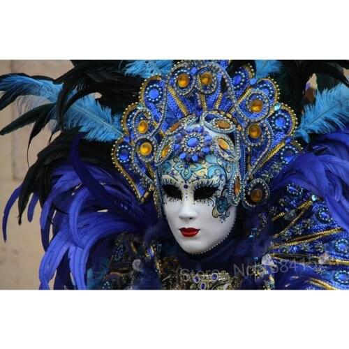 Customize Diamond embroidery woman mask Pictures of crystals 5d diy diamond painting feathers mosaic rhinestones handicrafts