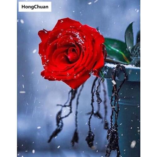 Flower Coquettish 5D DIY Full Square/Round Diamond Painting Diamond Embroidery Mural Diamond Cross Stitch Home Decoration