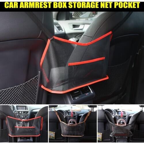 Car Net Pocket Handbag Holder Organizer Seat Side Storage Mesh Net Bag For Car Accessories Interior Decoration Tissue Boxes