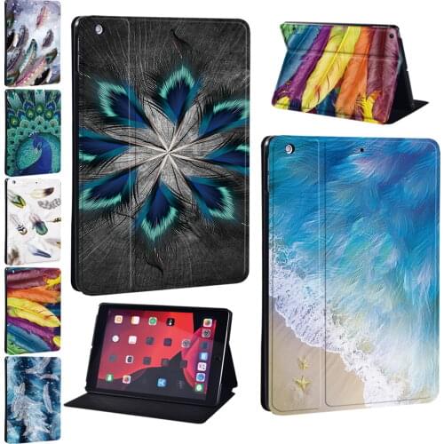 Tablet Case for Ipad Mini 12345 /ipad 2/3/4 /Ipad Pro 9.7 10.5 11 /Air 1/2/3 /ipad 5/6/7/8th PU Leather Feather Pattern Series
