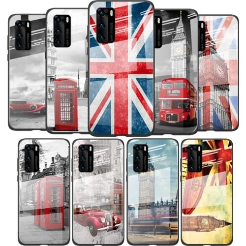 Tempered Glass Cover United Kingdom London For Huawei P40 P30 P20 P10 Pro Plus Lite 5G 2019 Shockproof Shell Phone Case