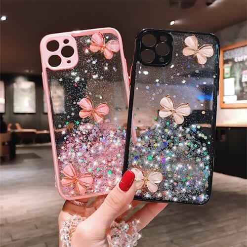 3D Butterfly Glitter Sequins Phone Case For Redmi Note 10 Pro Back Cover For Xiaomi poco X3 nfc M3 Redmi Note 9 9A 9C Note 8