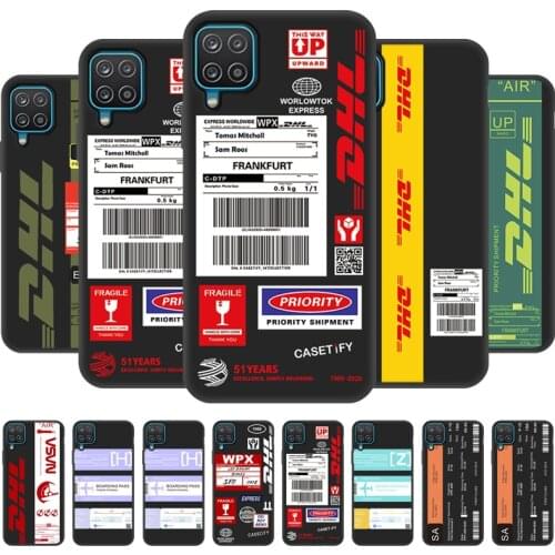 DHL Label Case For Samsung S8 S9 Plus S10 S10E S20 FE S21 Ultra S7 Phone Case Cover Samsung Note 20 Ultra 10 Plus Lite 9 8 Funda