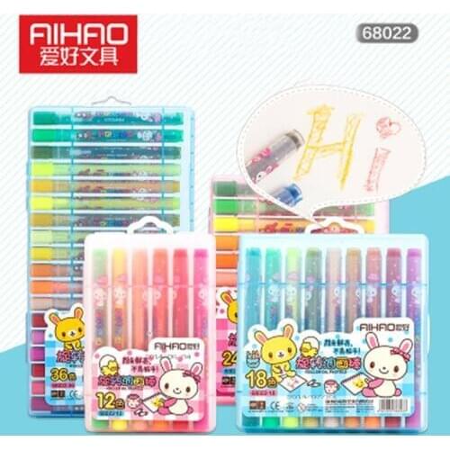 Aihao 12/18/24/36 Color Twister Crayons Office School Painting Stationery Kids Washable Oil Painting Stick Boy/Girl Color Pencil
