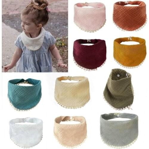 Baby Infants Feeding Bibs Soft Pure Cotton Bandana Saliva Towel Toddler Triangle Drool Scarf Newborn Burp Cloth