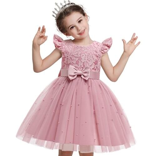 LZH Kids Dresses For Girls Lace Princess Dress White Flower Girls Wedding Dress Children Birthday Party Dress Children Clothes