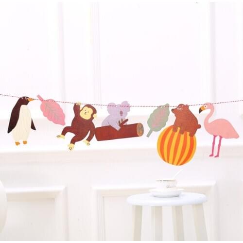 Flamingos Leaf Monkeyon Bear Animal Garland Banner Decor Birthday Party Decor Bachelorette Party Decor Wedding Party Supplies