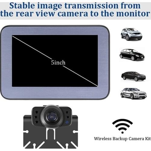 170 Degree Wireless Night Vision Reverse Backup Recorder Wifi Camera 5 inch 1280x720 HD Wireless Vehicle Monitor For Bus Car