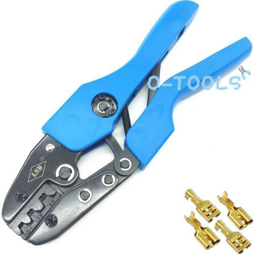AN-03B Ratchet wheel crimping plier open barrel terminal crimping tool for 0.5-6mm² non-insulated barrel terminals 17-12AWG