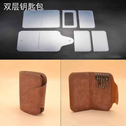 DIY leather craft key ring PVC template card holder sewing pattern 1