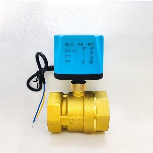 2" Brass Electric Ball Valve Two Wire Two Way Normally Closed Normally Open 220V 24V 12V Switch Valve Water Valve