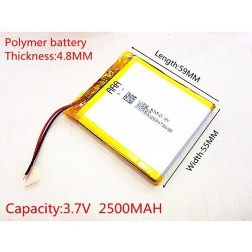 Size 485559 3.7V 2500mah Lithium polymer Battery With Protection Board For MP3 MP4 GPS Digital Products Free Shipping