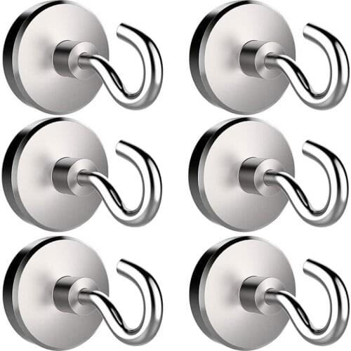10-30 pcs 10mm 20mm Strong Magnet Hooks Heavy Duty For Garage Kitchen Office Hanging Hanger Neodymium Magnetic Hook Organization