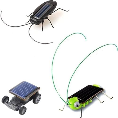 Mnini Solar Cockroach Grasshopper Car Early Educational Toys Gadget Kid Gift