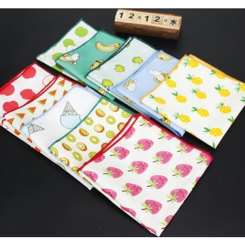 Mens Handkerchief Cotton Floral Pocket Square 24cm*24cm For Men Party Business Wedding Accessories Fruit Printed Hankies