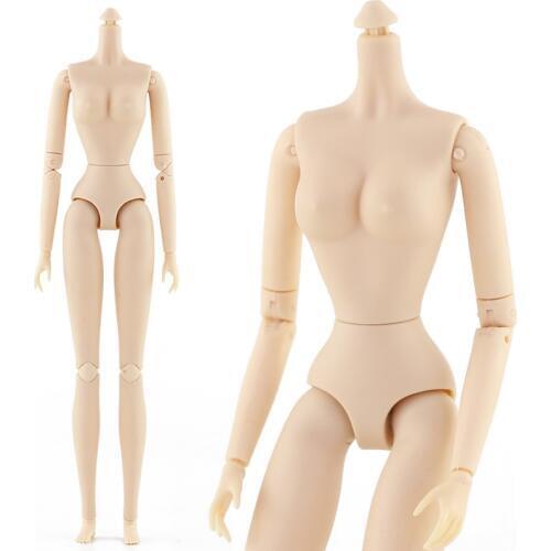 New 24 Movable Joints Female Dolls Body 28cm 1/6 Naked Nude Body with 5 Pairs Hands Plastic Doll Gifts Toy For Girls