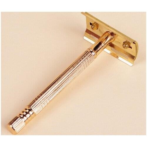 20sets new carbon steel golden razor + blade +brush + Case set scheermes kapper houder barber razors shaving knife razor shaver