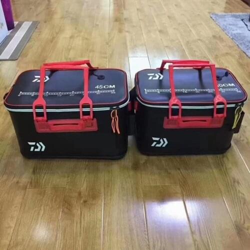 2021 New DAIWA EVA Living Fish Box 35CM 40CM 45CM 50CM Multifunctional Fish Bucket Thickened Fish Bucket Collapsible Fishing Box