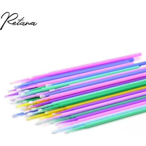 50/100 Disposable Makeup Eyelash Extension Tools Single Eyelash Applicator Mascara Brush Eyelash Removal Makeup Cotton Swab Tool