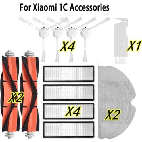 Main Roller Brush, Side Brush,Hepa Filter,Mopping Cloth for Xiaomi 1C 1 C Sweeper Robot Vacuum Mop Mijia C1 Accessories