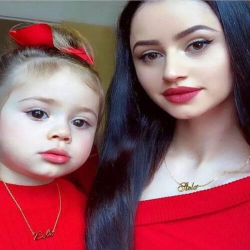 Custom Name Necklace For Grils Boy Personalized Letter Lucky Numbers Choker Children Necklace Mom Child Birthday Jewelry Gifts