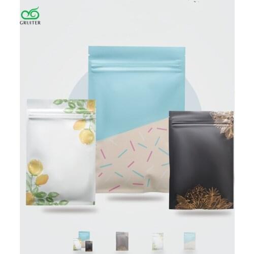 Zipper Self-Sealing Pouches Tea Food Trial Packaging Bag For Powder Candy Hops Cable Customization 100PCS 20C GRUITER