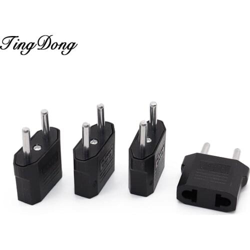 TingDong 2pcs Universal US To EU Plug USA To Euro Europe Travel Wall AC Power Charger Outlet Adapter Converter Household Parts