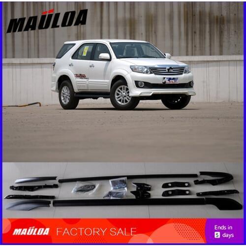 Aluminium alloy screw install side rail bar roof rack for Fortuner fortuner 2011 12 13 14 2015 roof rail