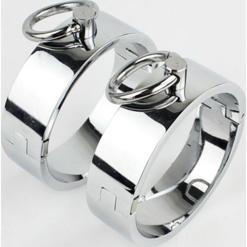 Female Circular Metal Handcuffs Bondage Restraint Slave Handcuff BDSM Sex Toys For Couple