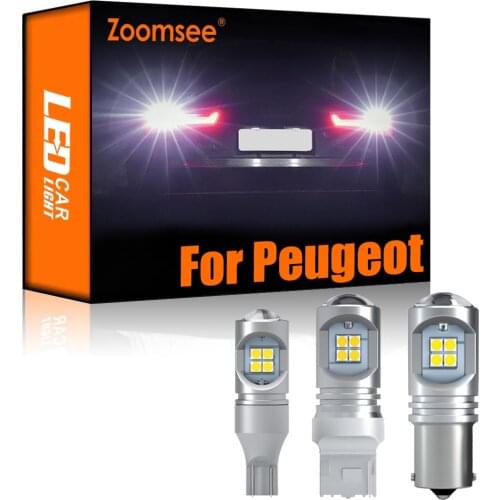 Zoomsee 2Pcs White Reverse LED For Peugeot 3008 4007 4008 5008 RCZ 207 208 307 308 407 508 Canbus Exterior Backup Tail Light Kit