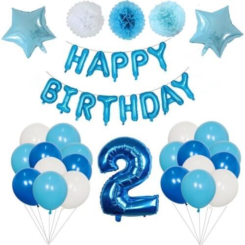 1set Baby Shower Pink Blue Theme Boy Girl Happy Birthday Banner Latex Balloon Paper Flower Gender Reveal Party Globos Decoration